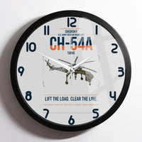 Thumbnail for Sikorsky CH-54A Tarhe design on light gray framed wall clock