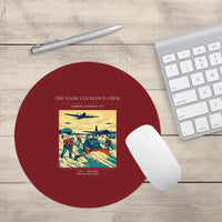 Thumbnail for VINTAGE G4523 - The Snow Clearance Crew - Designed Mouse Pads design on darkred round