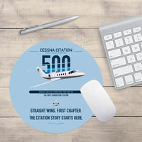 Thumbnail for Cessna Citation 500 - Citation I design on light blue round mouse pad