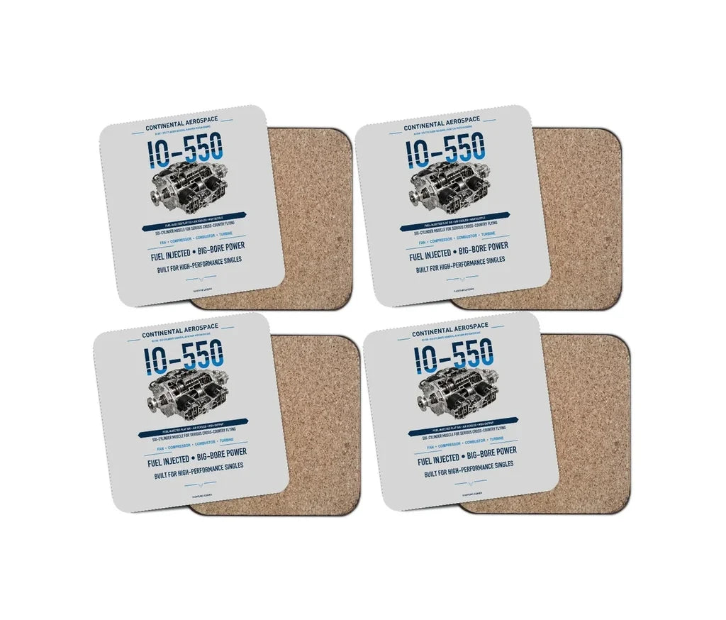 IO-550 design on light gray 4 pieces set coaster