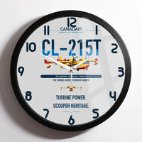 Thumbnail for Canadair CL-215T design on light gray framed wall clock