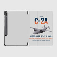 Thumbnail for C-2A Greyhound design on light gray samsung tablet tablet case
