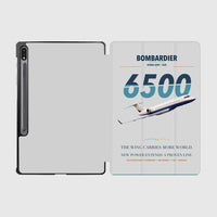 Thumbnail for Bombardier Global 6500 design on light gray samsung tablet tablet case