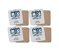 Thumbnail for Cessna 182 Skylane design on light gray 4 pieces set coaster