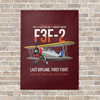 Thumbnail for F3F-2 Last Biplane First Fight vertical canvas print - no frame - dark red background