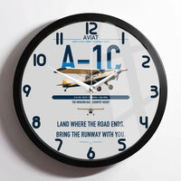Thumbnail for Aviat Husky A-1C-180 design on light gray framed wall clock