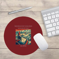 Thumbnail for VINTAGE G4390 - The Fence Post Navigation - Designed Mouse Pads design on darkred round