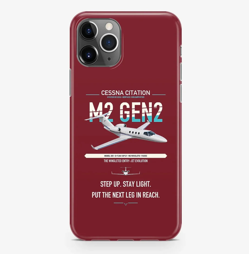 Cessna Citation M2 Gen2 design on dark red magsafe iphone case, for iPhone Pro Max