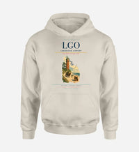 Thumbnail for Langeoog Airport (LGO) design on khaki hoodie single-side print