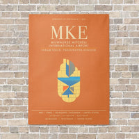Thumbnail for Milwaukee Mitchell International Airport MKE - Canvas Framed - Orange