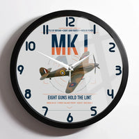 Thumbnail for Hawker Hurricane Mk I design on light gray framed wall clock