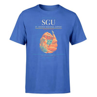 Thumbnail for St. George Regional Airport (SGU) T-Shirt single-side front print in Blue | st-george-regional-airport-sgu-double-side-t-shirt