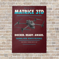 Thumbnail for DJI Matrice 3TD vertical canvas print - no frame - dark red background