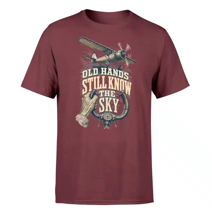 SIGNAL 632 - Old Hands Still Know The Sky - Premium T-Shirt design on dark red premium t shirt