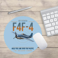Thumbnail for F4F-4 Wildcat design on light blue round mouse pad