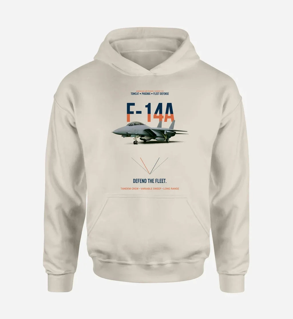 F-14A TOMCAT design on khaki hoodie single side