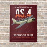 Thumbnail for Fairey Gannet AS.4 vertical canvas print - no frame - dark red background