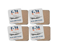 Thumbnail for E-7A Wedgetail design on light gray 4 pieces set coaster