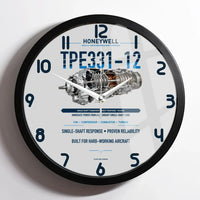 Thumbnail for TPE331-12 design on light gray framed wall clock