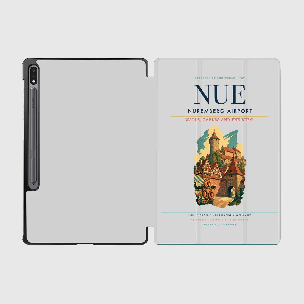 Nuremberg Airport (NUE) design on light gray samsung tablet tablet case