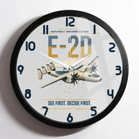 Thumbnail for E-2D Advanced Hawkeye design on light gray framed wall clock