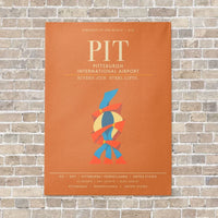 Thumbnail for Pittsburgh International Airport PIT - Canvas Framed - Orange
