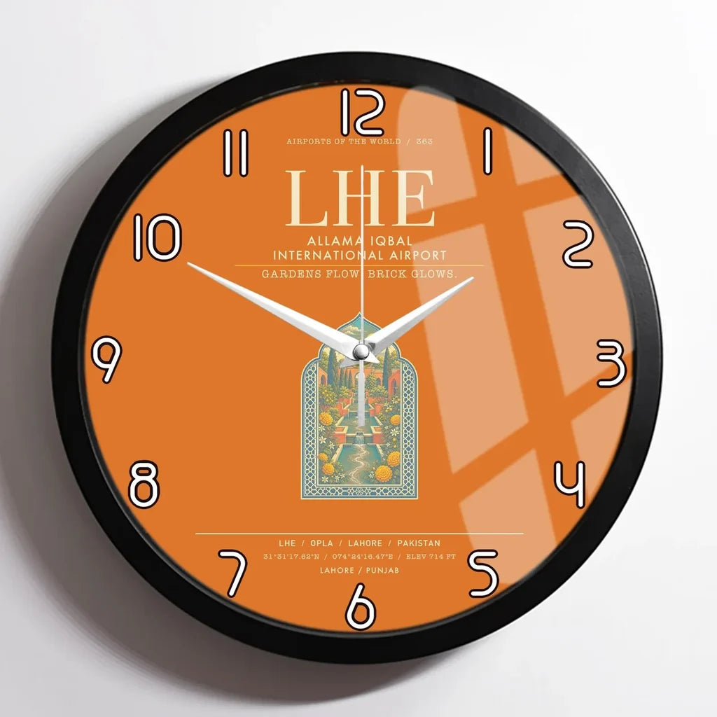 Allama Iqbal International Airport Lahore LHE Wall-Clock Framed - Orange