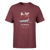 Thumbnail for P-3C Orion design on dark red double-side t-shirt, single-side print