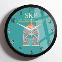 Thumbnail for Skopje International Airport SKP Wall-Clock Framed - Turquoise