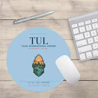 Thumbnail for Tulsa International Airport (TUL) design on light blue round mouse pad