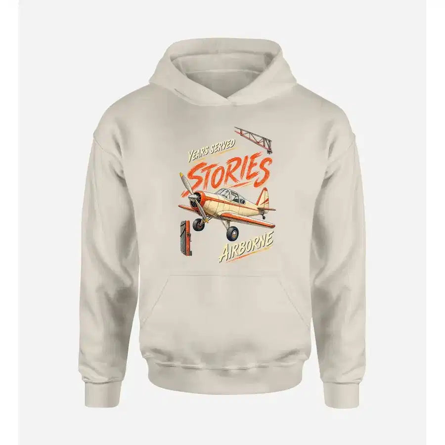 SIGNAL 582 - Years Served Stories Airborne design on khaki hoodie single side