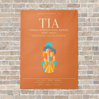 Thumbnail for Tirana International Airport Nene Tereza TIA - Canvas Framed - Orange
