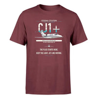 Thumbnail for Cessna Citation CJ1+ design on dark red double-side t-shirt, single-side print