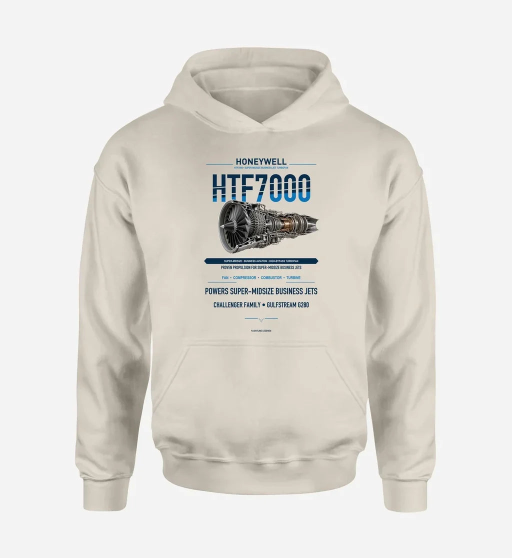 HTF7000 design on khaki hoodie single side