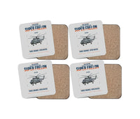 Thumbnail for Sud Aviation SA 321G Super Frelon design on light gray 4 pieces set coaster