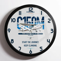Thumbnail for Cessna 150M design on light gray framed wall clock