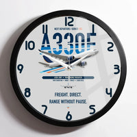 Thumbnail for Airbus A330-200F design on light gray framed wall clock