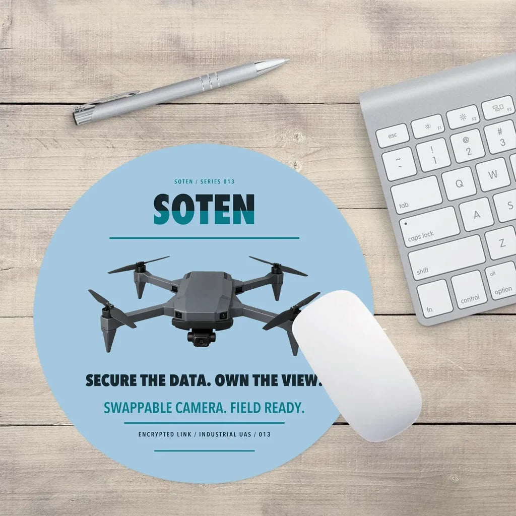 ACSL SOTEN design on light blue round mouse pad