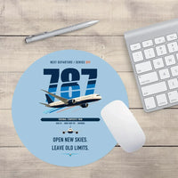 Thumbnail for Boeing 787-8 Dreamliner design on light blue round mouse pad