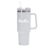 Thumbnail for FedEx 40oz Stainless Steel Car Mug With Holder in white