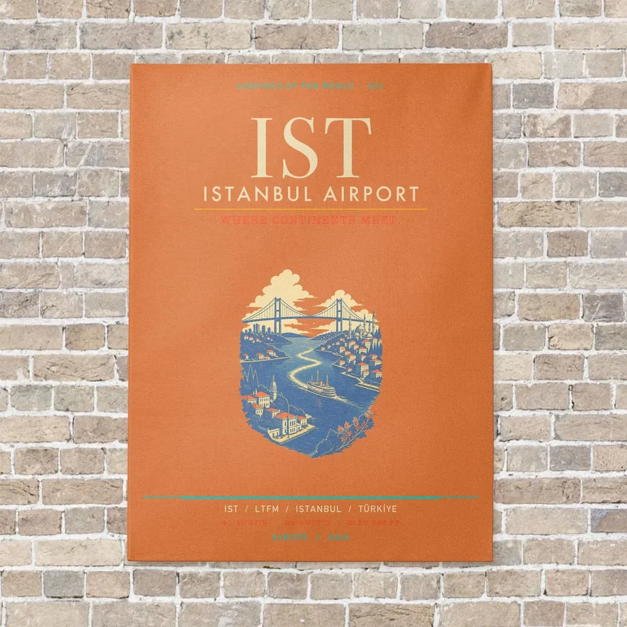 Istanbul Airport IST - Canvas Framed - Orange