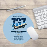Thumbnail for Boeing 737-700 NG design on light blue round mouse pad