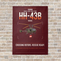 Thumbnail for Kaman HH-43B Huskie vertical canvas print - no frame - dark red background