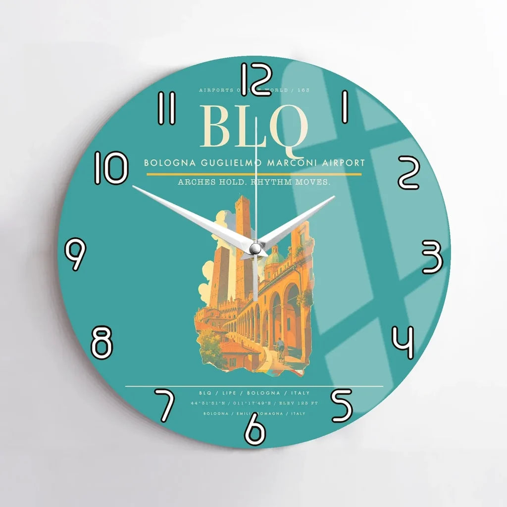 Bologna Guglielmo Marconi Airport BLQ Wall-Clock No-Frame - Turquoise