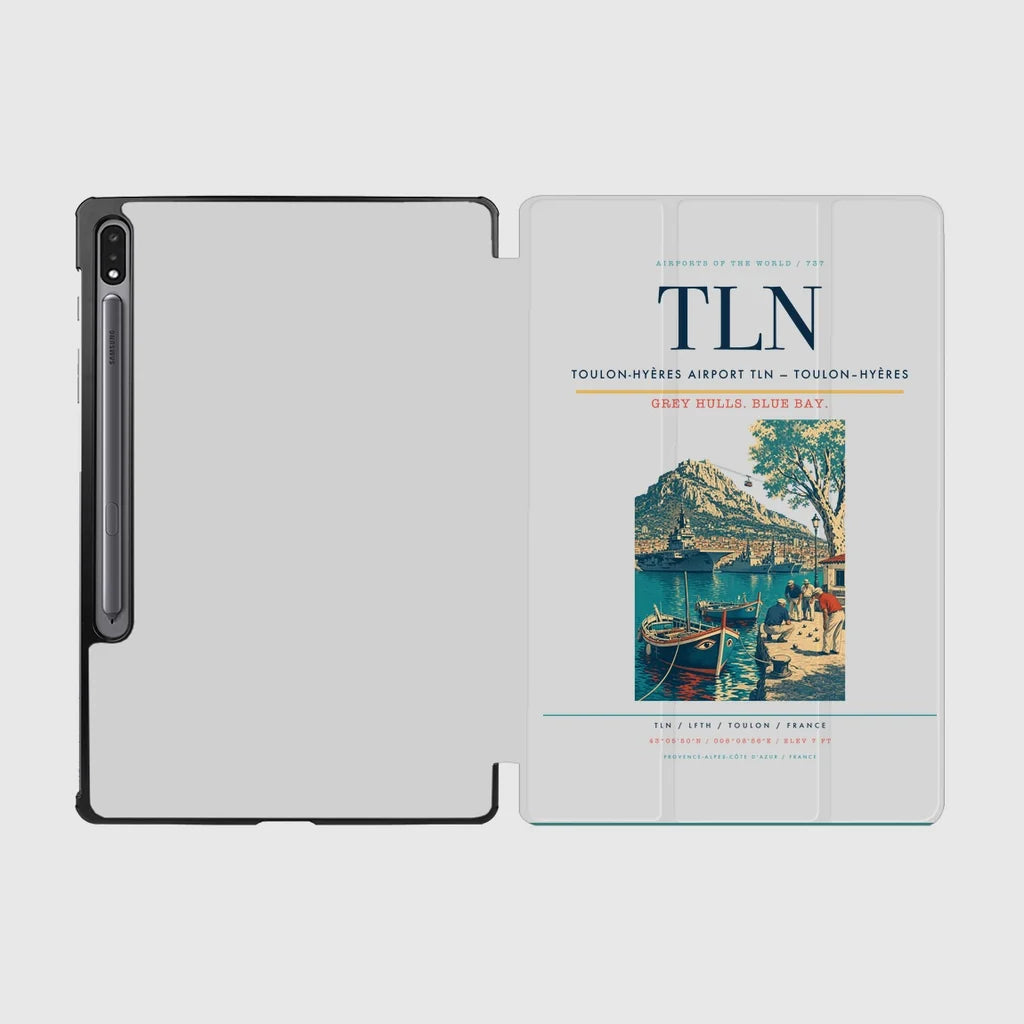 Toulon-Hyères Airport (TLN) design on light gray samsung tablet tablet case