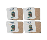 Thumbnail for Mobile Regional Airport (MOB) design on light gray 4 pieces set coaster