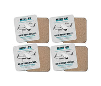 Thumbnail for DJI Mini 4K design on light gray 4 pieces set coaster