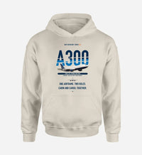 Thumbnail for Airbus A300C4-203 design on khaki hoodie single side