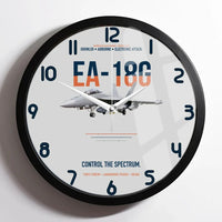Thumbnail for EA-18G Growler Control The Spectrum design on light gray framed wall clock