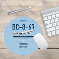 Thumbnail for Douglas DC-8-63 design on light blue round mouse pad